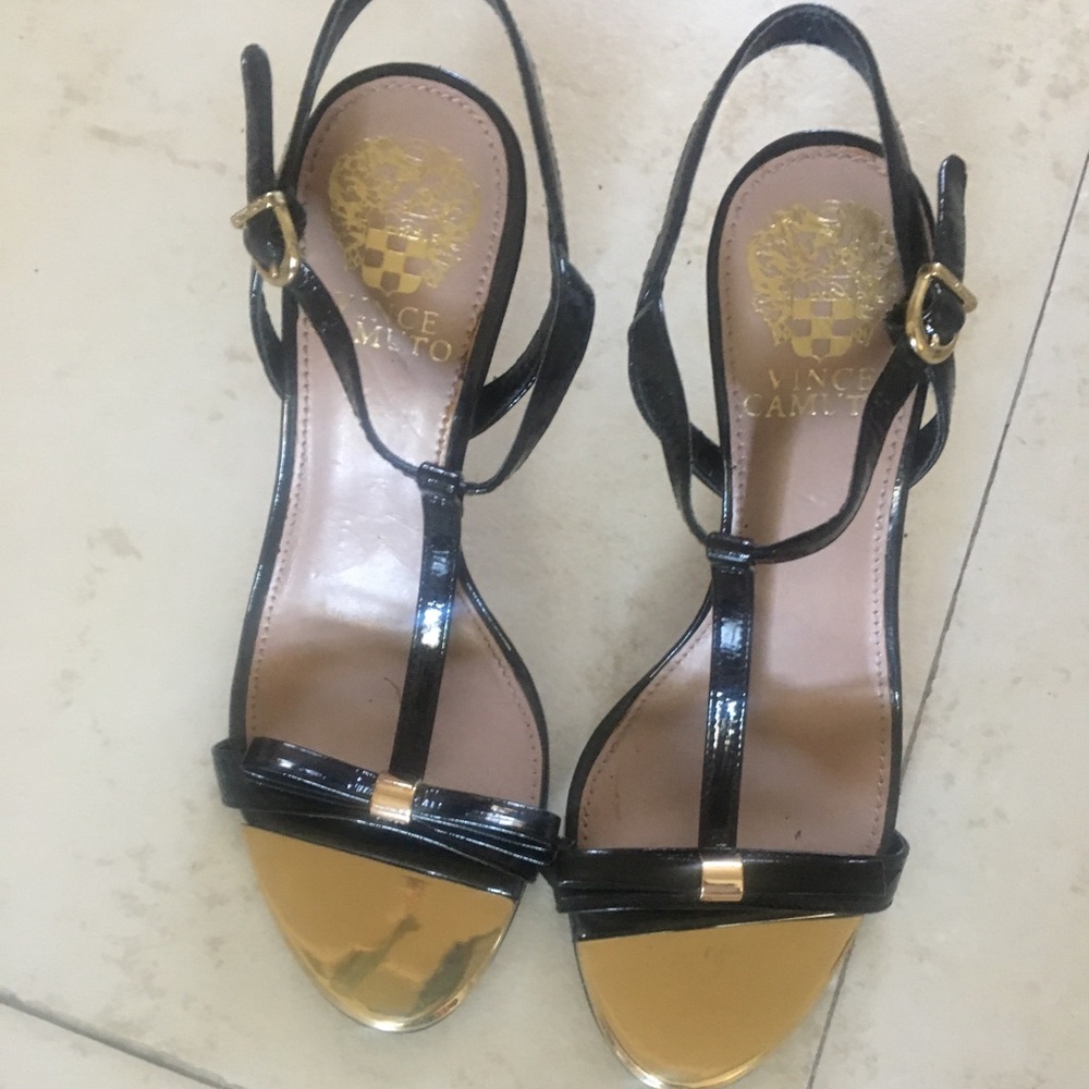 Vince Camuto patent leather high heel sandals